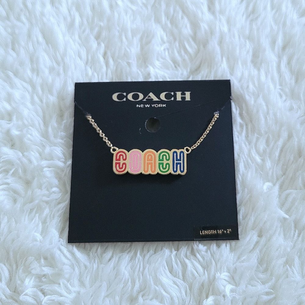 Coach Logo Retro☮️ Necklace - NIB